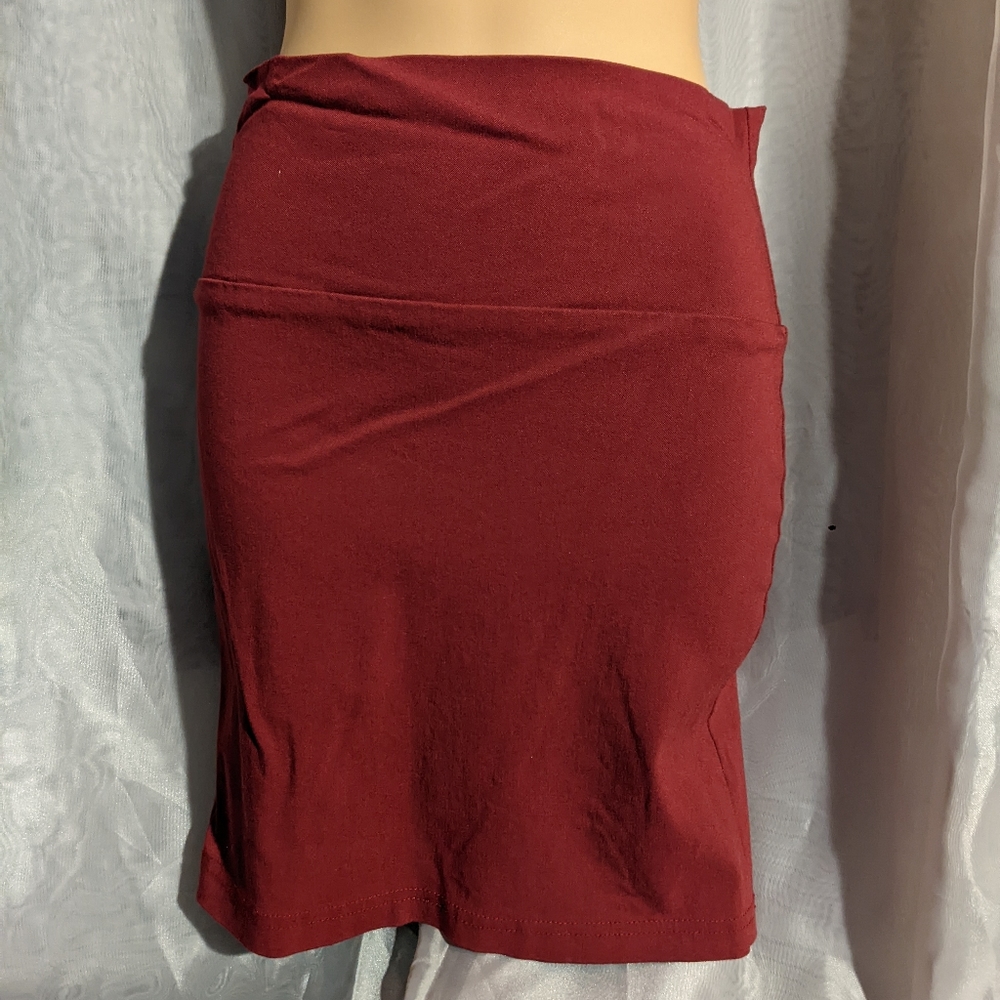 Dark Red Pencil Skirt